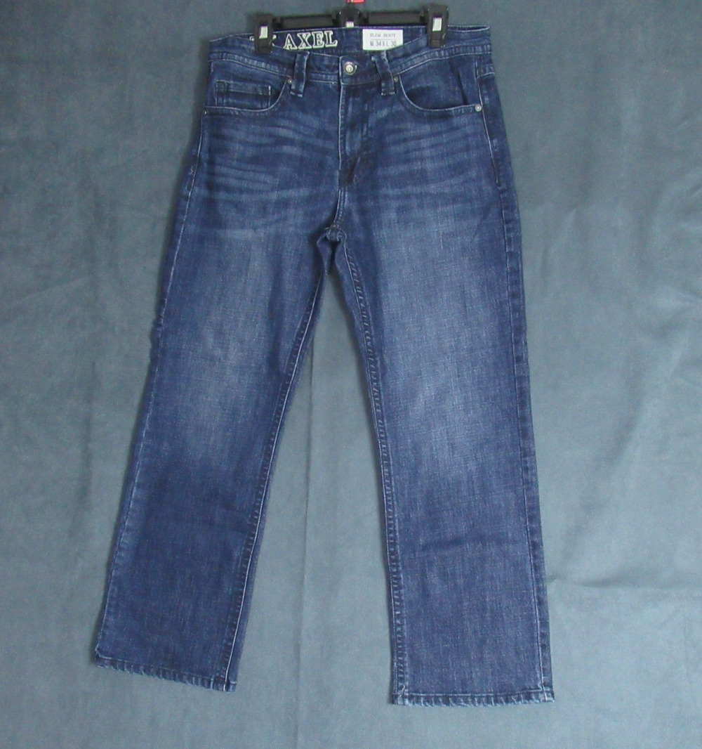 TK Axel Jeans Mens Size 34x30 Blue Slim Boot Denim Cowboy Western Biker Moto